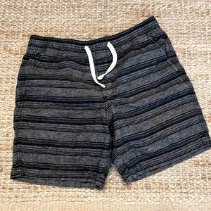 Old Navy Linen Cotton Black and Gray Striped Shorts